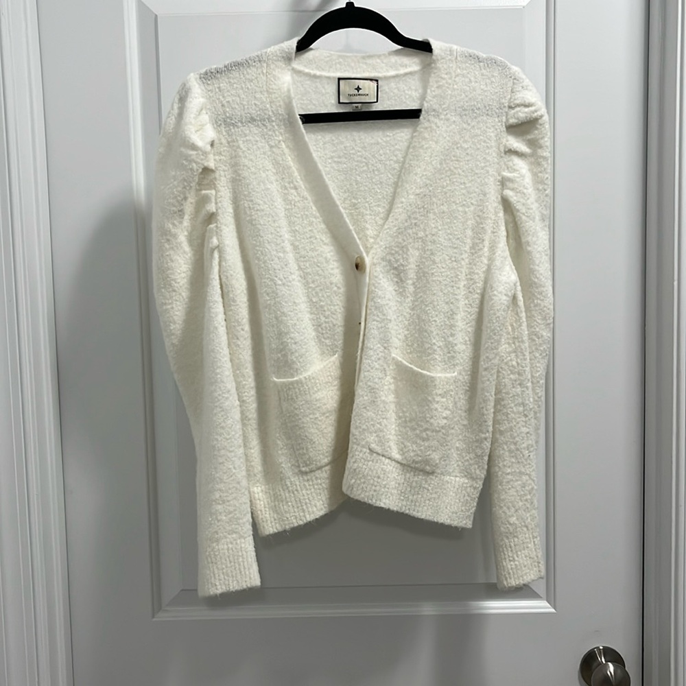 Tuckernuck Cream V-Neck Button Cardigan